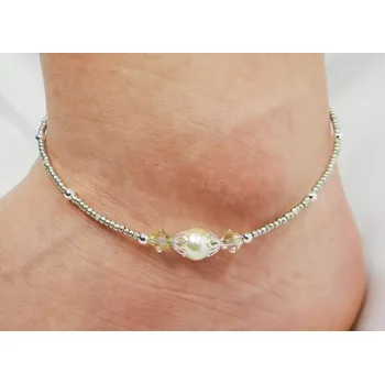 Náramek Korálkový náramek | perlový náramek, náramek na nohu - A15