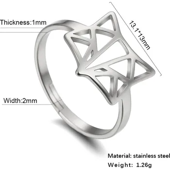 Prsten Origami liščí prsten nastavitelný nerezový | šperk - B - Barva oceli