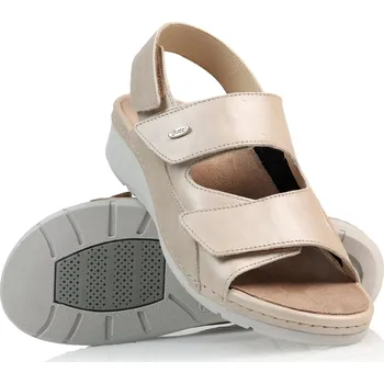 Dámské sandále Batz Dámské kožené sandály TILDA na Hallux Valgus - Béžová Velikost: 37