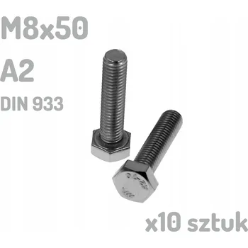Šroub Nerezový šroub A2 M8x50 mm DIN 933 INOX x10 kusů