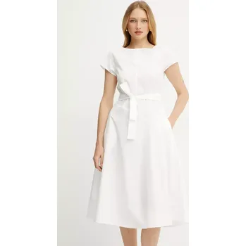 Dámské šaty Bavlněné šaty Weekend Max Mara bílá barva, mini, 2515221142600 00X, vel. 38