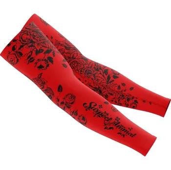 Cyklistické návleky Dámské cyklistické návleky na ruce FLOWERS červená - Červená / S - M