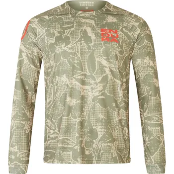 cyklistický dres Endura dres s dlouhým rukávem Grid Floral LTD Printed L/S Tee Tweed Green - vel. XXL r.25