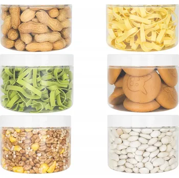 Dóza na potraviny 6 x ZAVAŘOVACÍ SKLENICE NÁDOBA NA POTRAVINY SYPKÉ VÝROBKY 0,5L kamaju POLSKÝ VÝROBEK