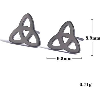 Náušnice Keltské mini náušnice z oceli | šperky 2 ks - Irish Knot-B Black