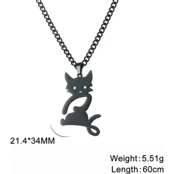 Náhrdelník Náhrdelník s tlapkou z oceli | Dámský šperk - M-Černá