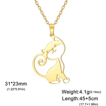 Náhrdelník Náhrdelník s kočkou z chirurgické oceli | šperk - Zlatá barva