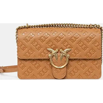 Kabelka Kožená kabelka Pinko hnědá barva, 100941 A1YB 100941.A1YB 82X, vel. ONE SIZE