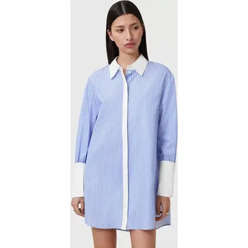 Dámské šaty Bavlněné šaty AllSaints ALBER modrá barva, mini, oversize, W250DC 50X, vel. 36