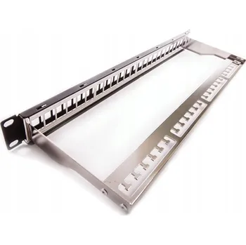 Patch panel Patch panel Keline, pro 24xRJ45, černý, neosazený, 1U