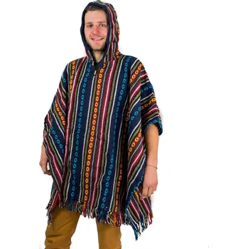 Pánská mikina Bavlněné pánské pončo Bhavesh Kelip, Sittar UNISIZE - POSLEDNÍ KUS