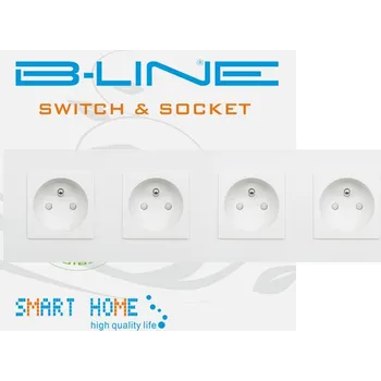 Elektrická zásuvka Bílá nástěnná Elektrická Zásuvka B-line