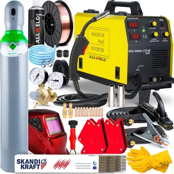 Svářečka Svářecí poloautomat MAGNUM MIG 170W MMA ALU SYN 230V IGBT Pro pájení