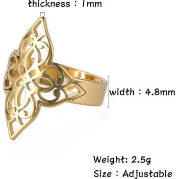 Prsten Dámský filigránový prsten květina | nastavitelný prsten - Zlatá barva