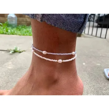 Náramek Korálkový náramek | perlový náramek, náramek na nohu - A1
