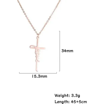 Náhrdelník Náhrdelník z chirurgické oceli s křížkem Růžové zlato