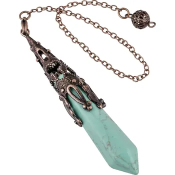 Přívěsek Kyvadlový přívěsek z minerálu | přívěsek kámen, krystal kyvadlo - Tyrkysový