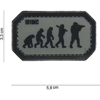 Nášivka 101 Inc. Company Nášivka na suchý zip Airsoft Evolution (plast 3D) - grey