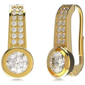 Šperk Couple, Moderní náušnice Perdita, žluté zlato se zirkony, 585-52-3-0517.0Z00.0.00.001.08