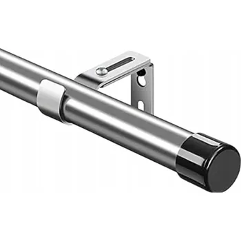 Garnýž Garnýž na záclony z z nerezové oceli, nastavitelný, 76-395 cm, stříbrný