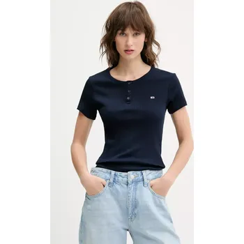 Bavlněné tričko Tommy Jeans tmavomodrá barva, DW0DW19502 59X, vel. S