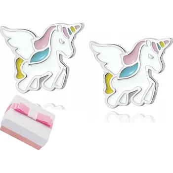 Náušnice STŘÍBRNÉ NÁUŠNICE 925 PRO DĚTI ŠROUBOVACÍ jednorožci