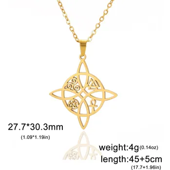 Náhrdelník Skyrim čarodějnický amulet | ocelový náhrdelník, vikingský přívěsek - zlatá