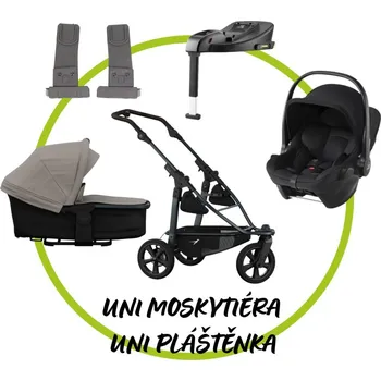 Kočárek TFK - Trends for Kids Akční set TFK Mono 3 frame - air chamber wheel + Hluboká korba kombi + Pláštěnka + Moskytiéra + adaptéry + Britax Römer Baby-Safe Core + isofix base