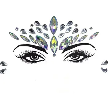 Samolepící dekorace 3d kamínky na tvář festivalové nálepky | samolepky na obličej, dekorace na pleť - ZS001-A(13)
