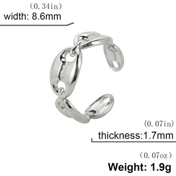 Prsten Nastavitelný prsten z oceli pro ženy | Dámský šperk - Styl F Ocel Barva