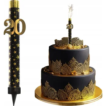 Party dekorace Fontána dortový ohňostroj na dort se svíčkou k 20. narozeninám