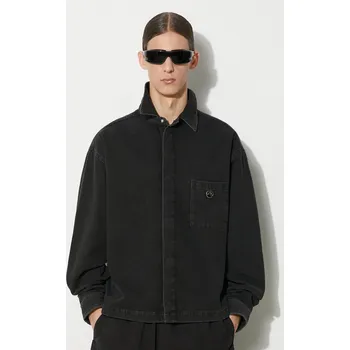 Pánská košile Bavlněná košile AMBUSH Boxy Fit Longleeve Denim Shirt BMYD002S24DEN0011100 černá 99X, vel. XXL