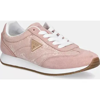 Dámské tenisky Semišové tenisky Guess JOGGIN růžová barva, FLJJOG FAL12 FLJJOG.FAL12.PEACH 03X, EUR 36