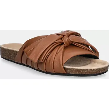 Dámské pantofle Kožené pantofle JW Anderson dámské, hnědá barva, SN0096 LA0161 640 SN0096.LA0161.640 82X, EUR 38