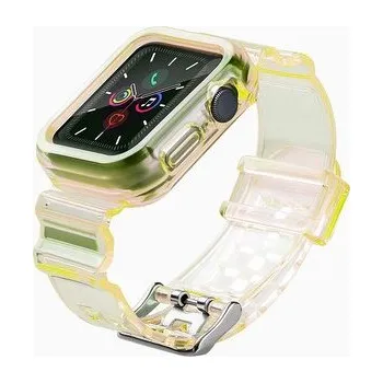 Strap Light Set silikonowa opaska pasek bransoleta bransoletka etui do zegarka Watch 6 40mm / Watch 5 40mm / Watch 4 40mm / Watch SE 40mm żółty