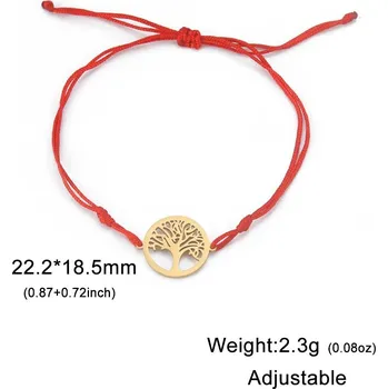 Náramek Náramek strom života | ochranný amulet, pánský šperk - Red Cord Gold , 17-22 cm