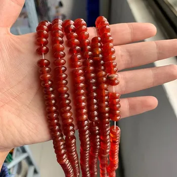 Náhrdelník Přírodní korálky 5x8mm | výroba šperků - Č.40 Achát červený , 5x8mm 33-35 ks