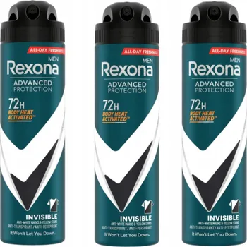 REXONA MEN ADVANCED PROTECT INVISIBLE ANTIPERSPIRANT V AEROSOLU 150 ML X3 (3 kusy)