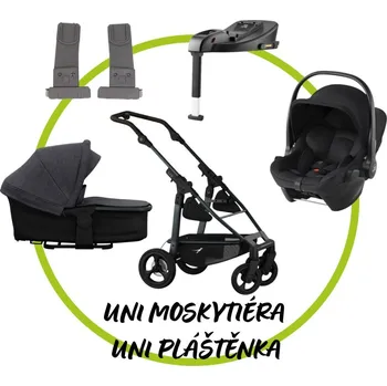 Kočárek TFK - Trends for Kids Akční set TFK Mono 4 frame - air chamber wheel + Hluboká korba kombi Premium + Pláštěnka + Moskytiéra + adaptéry + Britax Römer Baby-Safe Core + isofix base