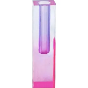 Váza Moderní skleněná váza v severském stylu | designová váza v pastelových barvách | luxusní dekorace - 20 cm fialová