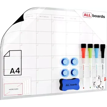 Allboards Magnetický měsíční plánovač A3 na lednici - Německá jazyková verze DEPLA3M