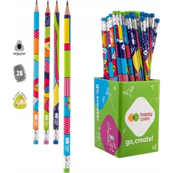 Grafitová tužka Tužka s gumou Happy Color 2B 1 ks