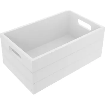 Úložný box Orion Dřevěná dekorativní bedýnka 31 x 21 x 13 cm bílá