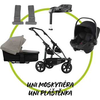 Kočárek TFK - Trends for Kids Akční set TFK Mono 3 frame - air wheel + Hluboká korba kombi + Pláštěnka + Moskytiéra + adaptéry + Britax Römer Baby-Safe Core + isofix base