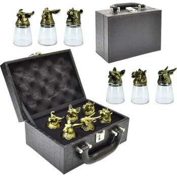 Sklenice Souprava sklenic na panáky v luxusním kufříku 25ml