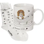 Hrnek keramický NEKONEČNÁ LÁSKA 0,35 l + ponožky PES O0303