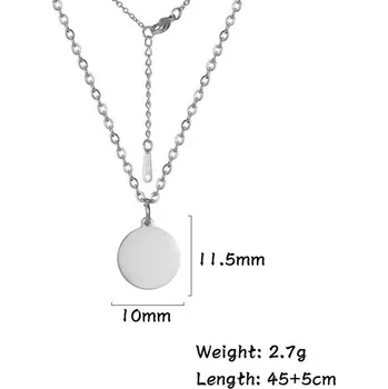 Náhrdelník Minimalistický náhrdelník s kulatým přívěskem | Dámský náhrdelník - 10mm ocel , 45-50 cm