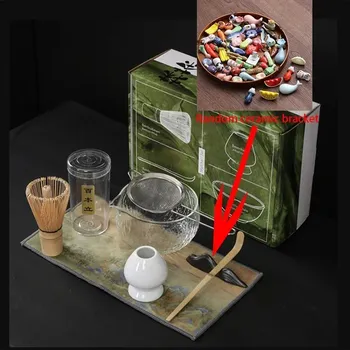 Čajová souprava Matcha set pro čajový rituál 7ks barevná krabička