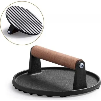 Příslušenství pro gril Litinový lis na maso pro grilování | kuchyňské vybavení - kolo