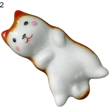 Keramický kočičí držák na hůlky | Stojánek na hůlky, Podložka pod příbory - 2-KH